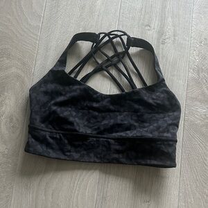 lululemon athletica Black Strappy Sports Bra leopard